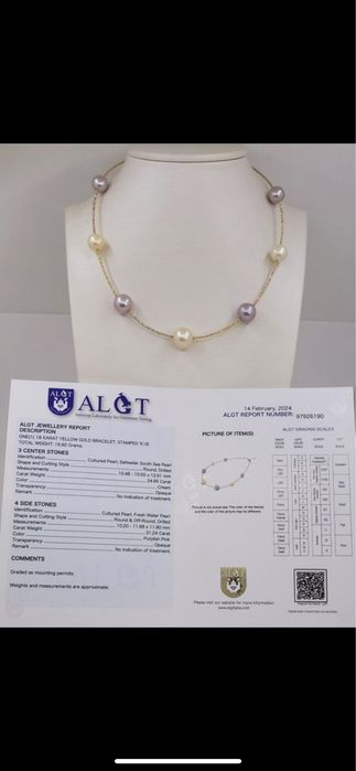 Colar em ouro e perolas - acompanha certificado de autenticidade