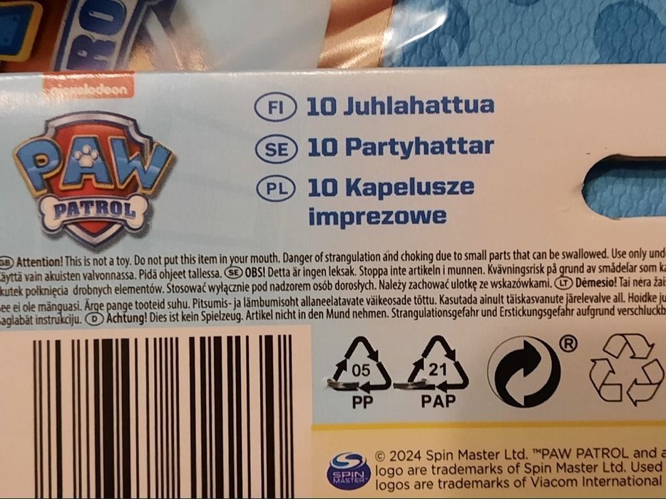 Podwójny zestaw imprezowy dla dzieci psi patrol