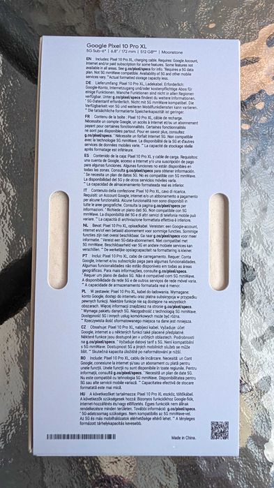 Google Pixel 10 Pro XL 16/512 Moonstone jak nowy!