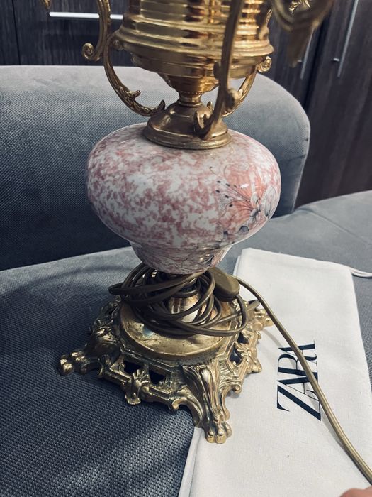 Piekna lampa antyk szklana