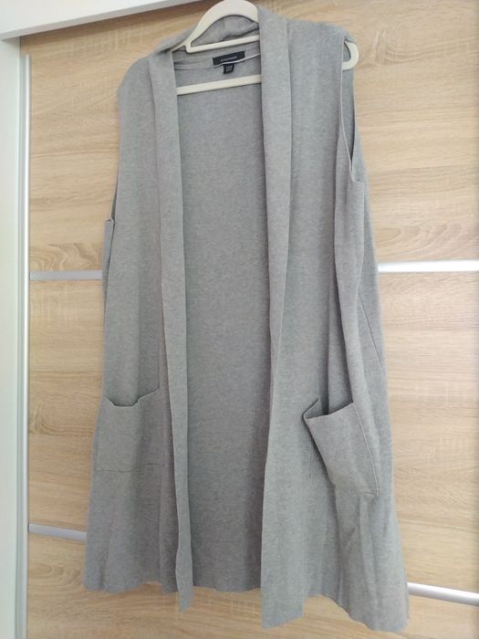 Szara narzutka / długa kamizelka / a'la kardigan