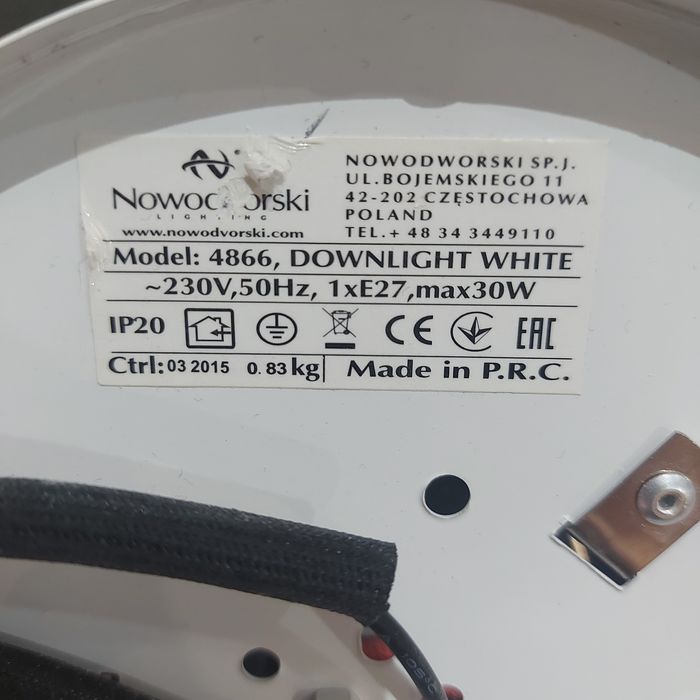 Sprzedam oprawę natynkowa Nowodvorski White M