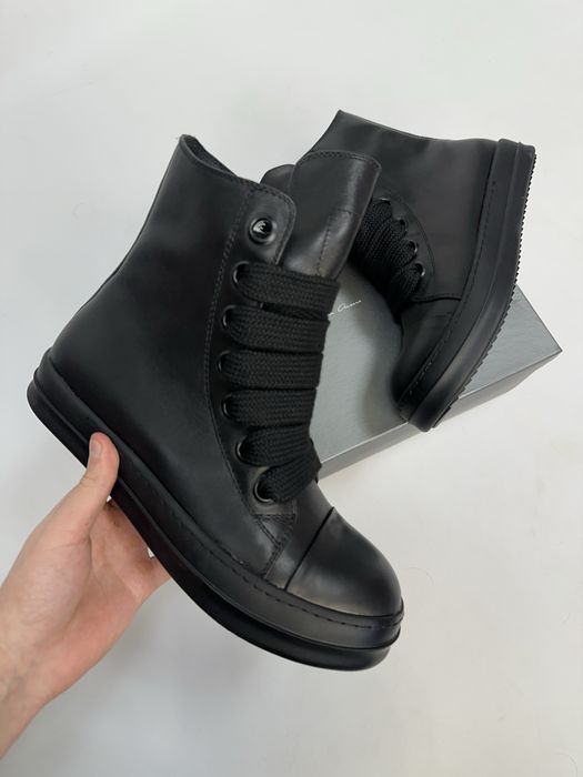 Rick Owens Leather Ramones Jumbo Lace кеди кросівки кеды opium archive
