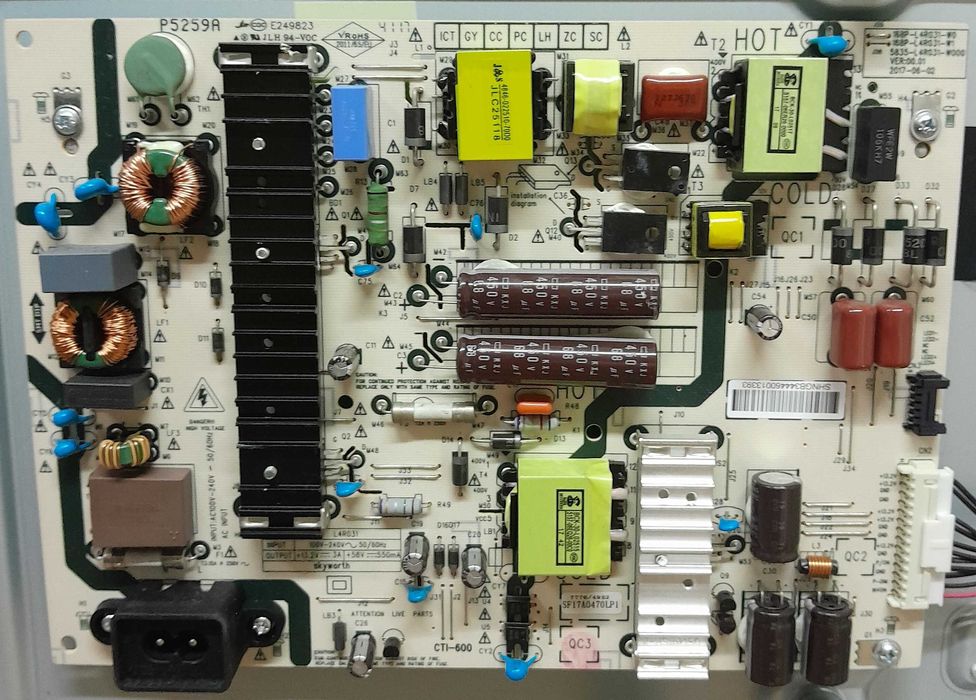 Televisão LG 43UJ620V vendo as peças