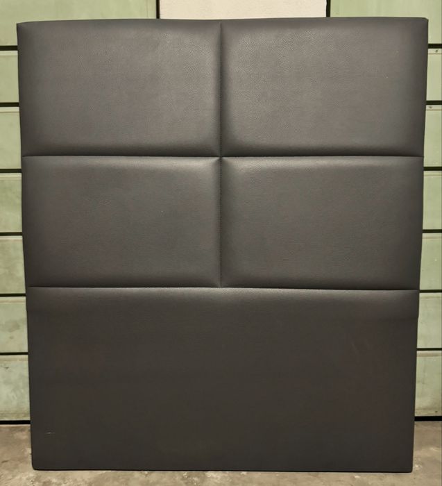 Cabeceira cinza em pele sintética 105x120cm