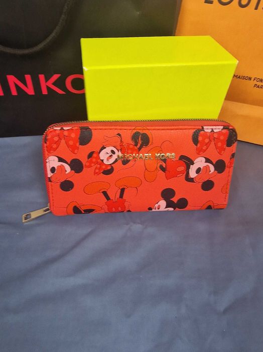 Damski portfel duży Michael Kors czerwony myszka Miki premium MK