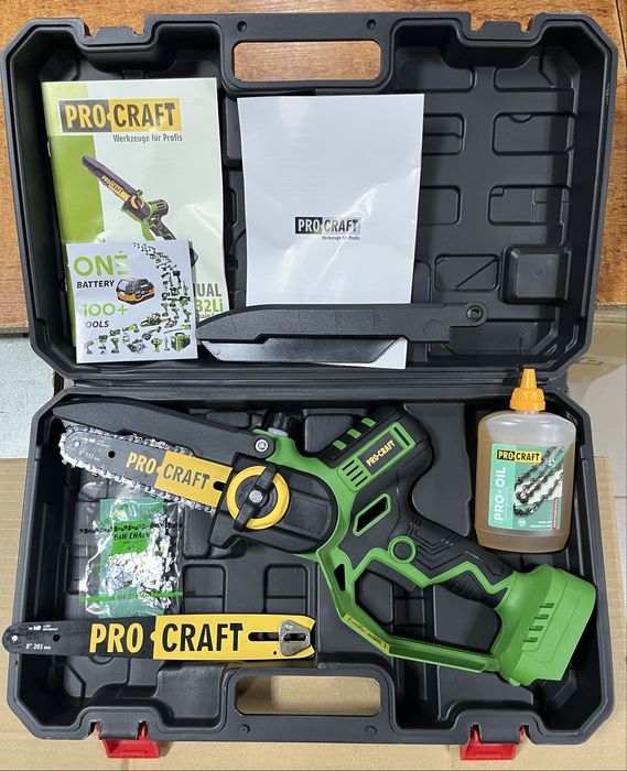 Акумуляторна пила PROCRAFT PKA32Li/ 2АКБ 4А таЗП/Маслонасо/шина15,20см