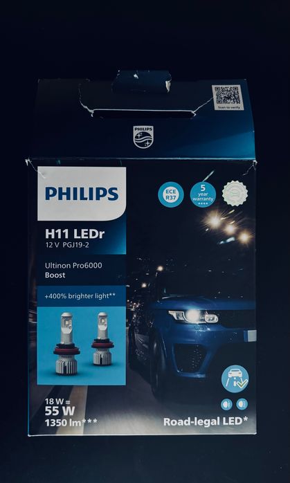 Philips Żarówki LED H11 Ultinon PRO6000 Boot (Homologacja)