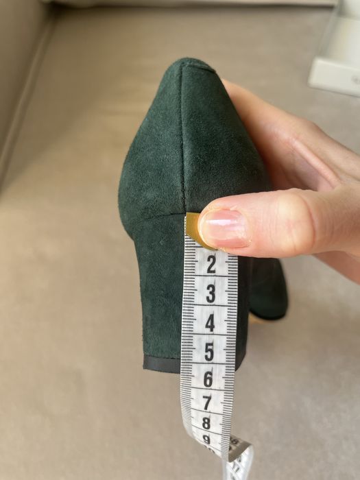 Czółenka zamsz Wojas butelkowa zieleń