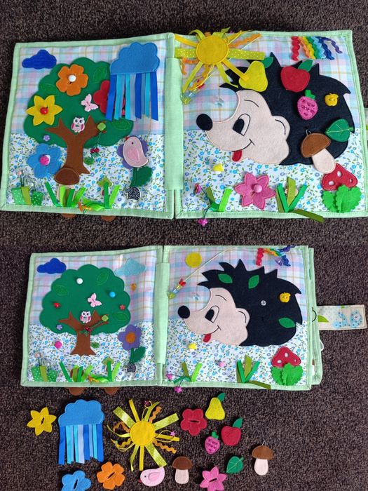 Розвиваюча м'яка книжка ручної роботи, тканина, фетр