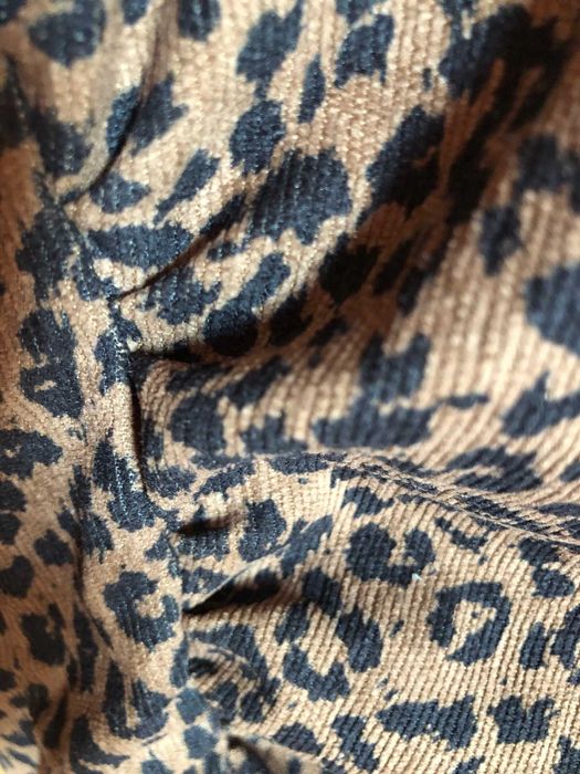 Sukienka w panterkę, cienki sztruks, zmysłowa, codzienna, rozmiar 36