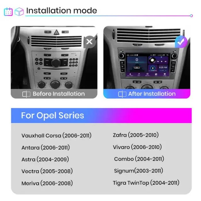 Rádio Android Opel Astra Corsa CD Zafira Vivaro Carplay GPS wifi 2/32G