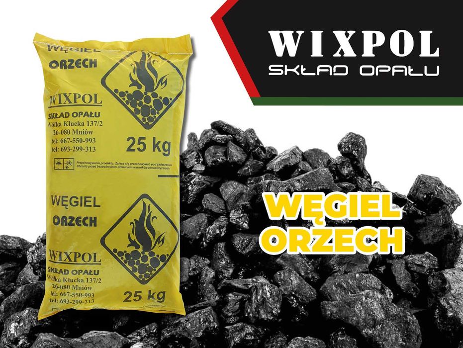 WIXPOL Węgiel Orzech,Kostka, Pellet, Wegiel Groszek