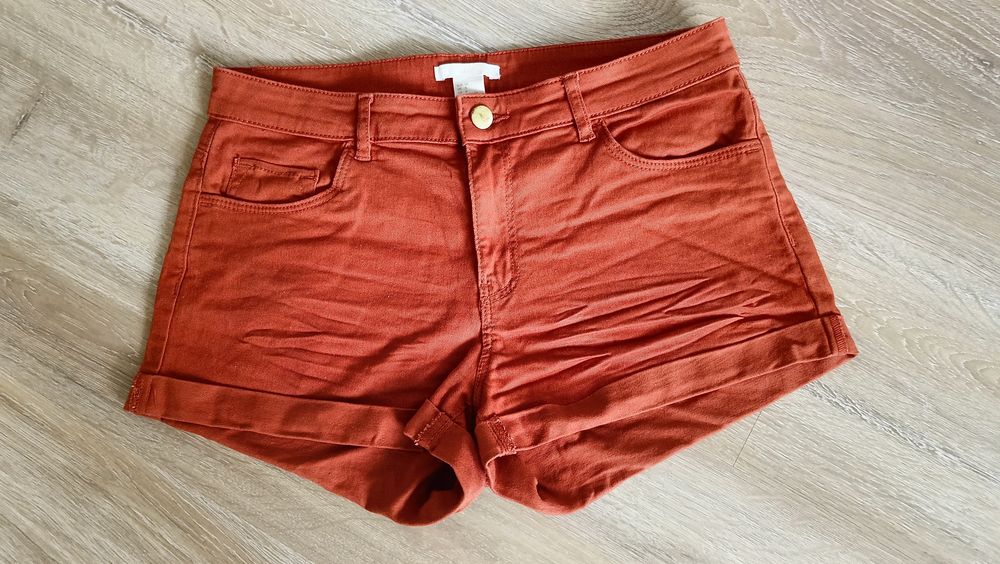 Ceglaste szorty / krótkie spodnie damskie S H&M