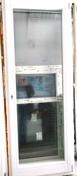 Promocja Tani balkon trzyszybowy drewniany biały 840x2245 Drzwi OUTLET