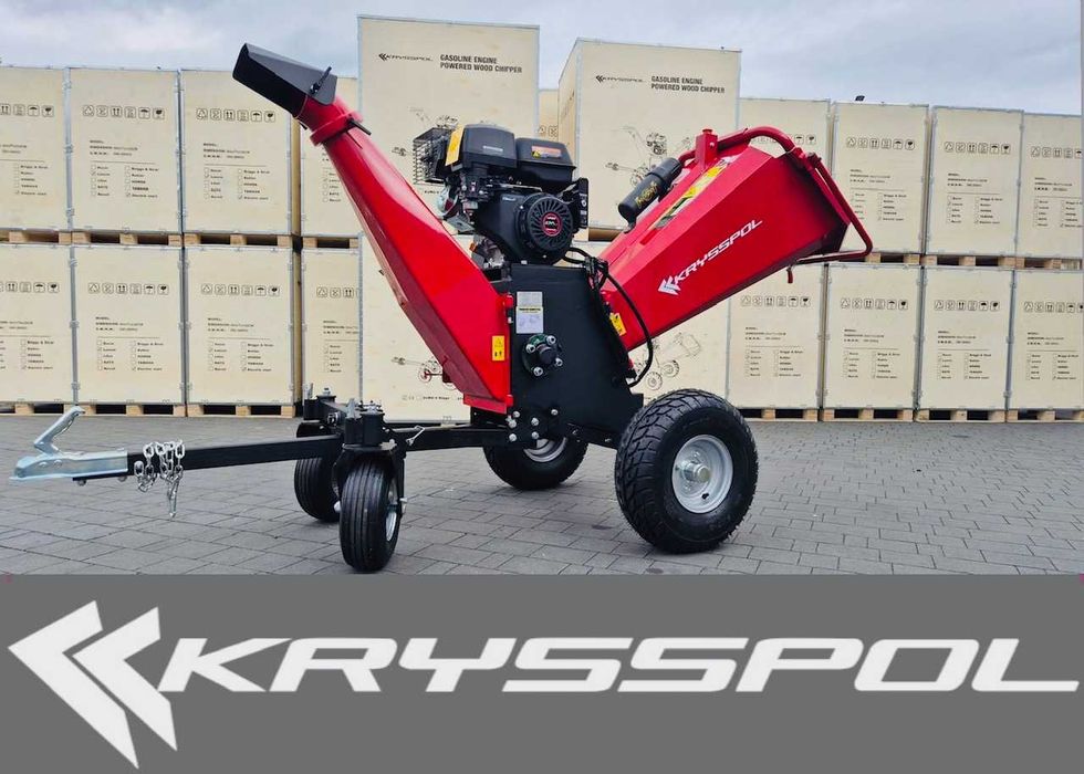 KRYSSPOL! Raty 10x699zł Profesjonalny rozdrabniacz rębak spalinowy do gałęzi 15cm ze sprzęgłem palenie kluczyk Loncin 15KM 420cc stabliny do lasu