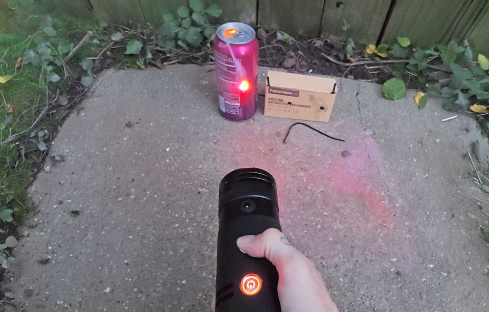 Laser 120000 Mw 120w Wypala Dziury Przepala Akumulatorowy Wskaźnik Czerwony