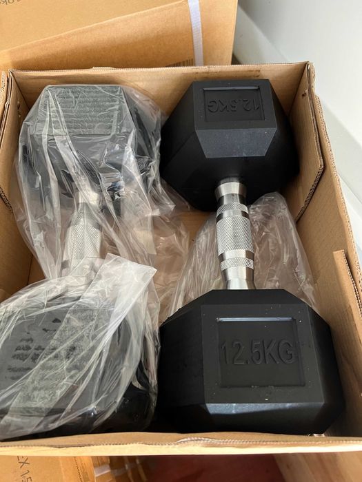 Hantle stałe Hexagonalne HEX żeliwne ogumowane 2,5kg - 50kg