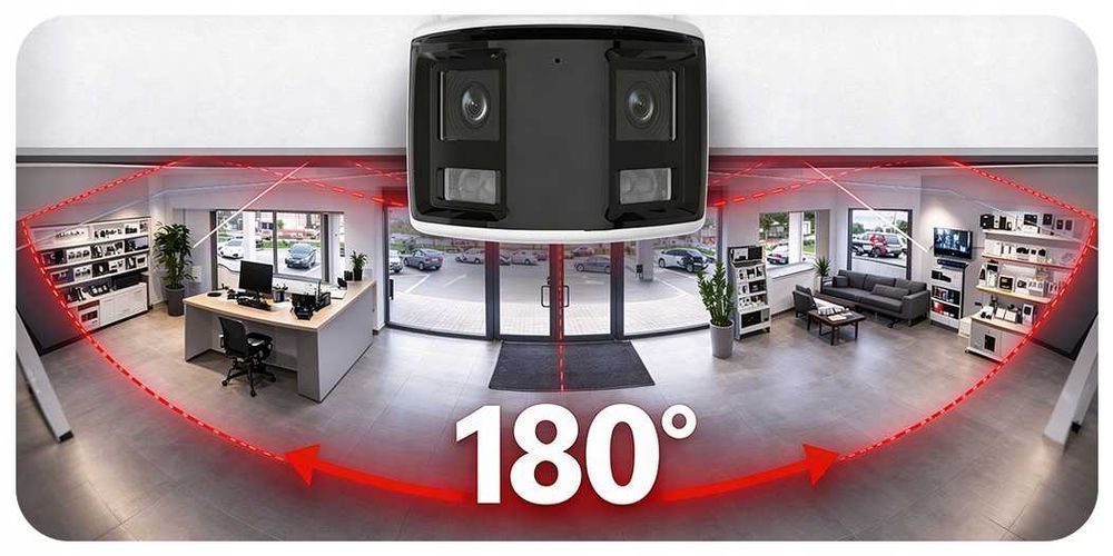 Zestaw monitoring 6 kamer panoramicznych 180 5Mpx audio dom Hikvision