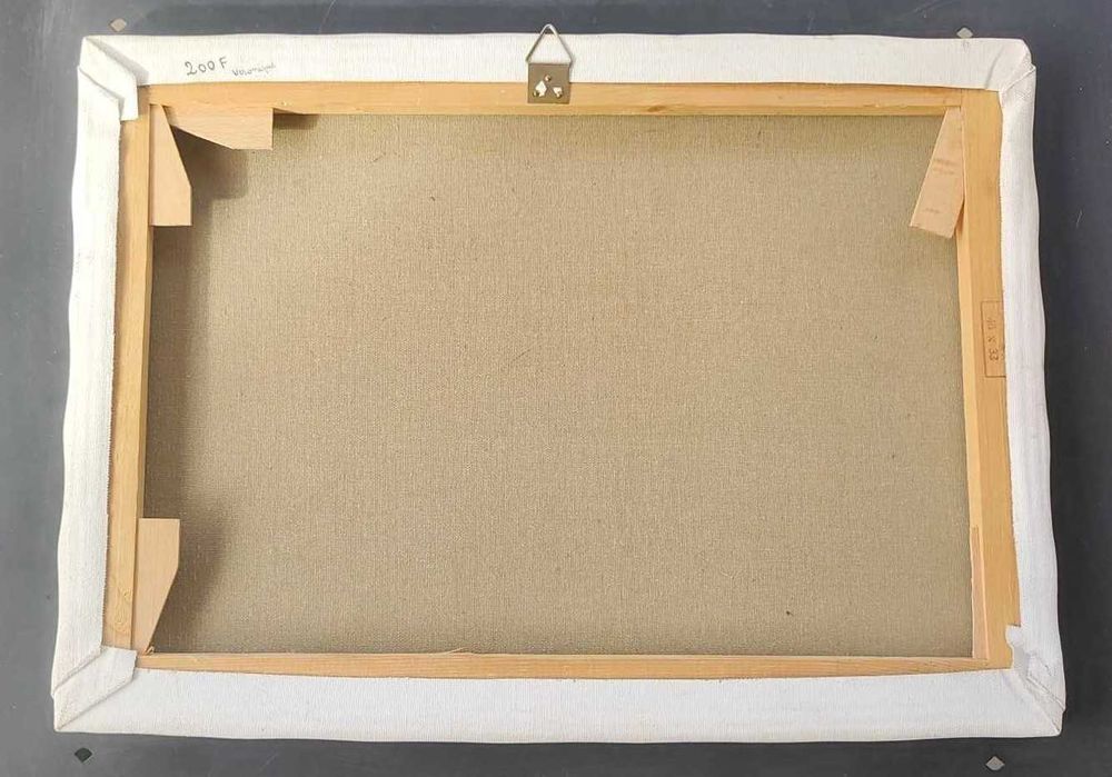 Marinheiro solitário em barco - Pintura a óleo sobre tela - Quadro