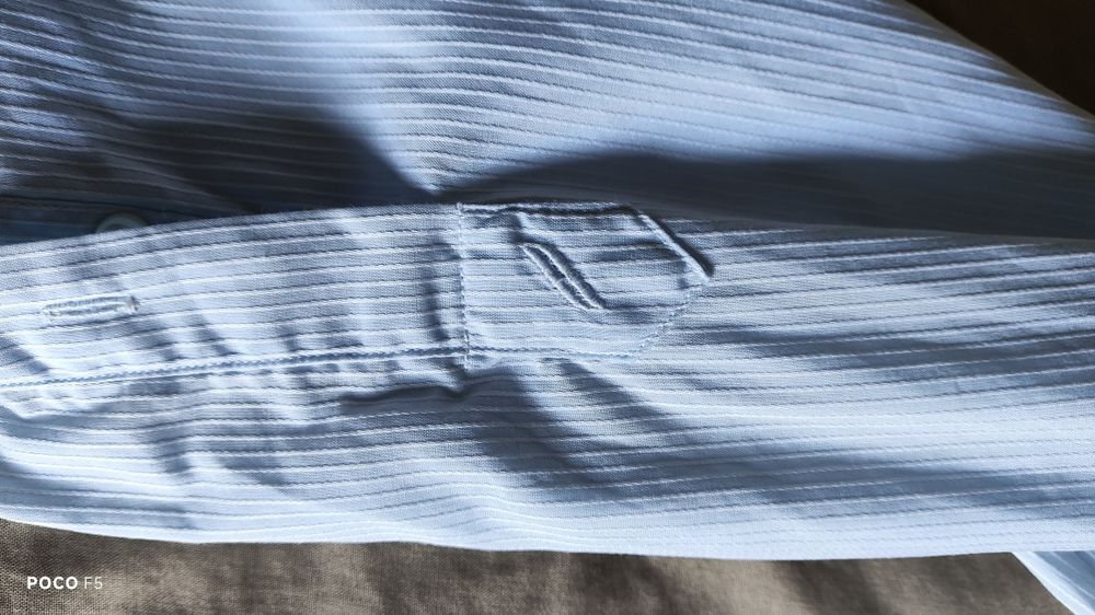 Daniel Hechter błękitna prążkowana koszula rozm 43