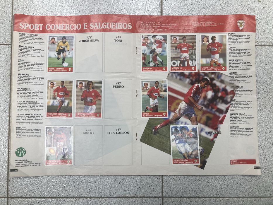 Caderneta Futebol 96/97, Incompleta