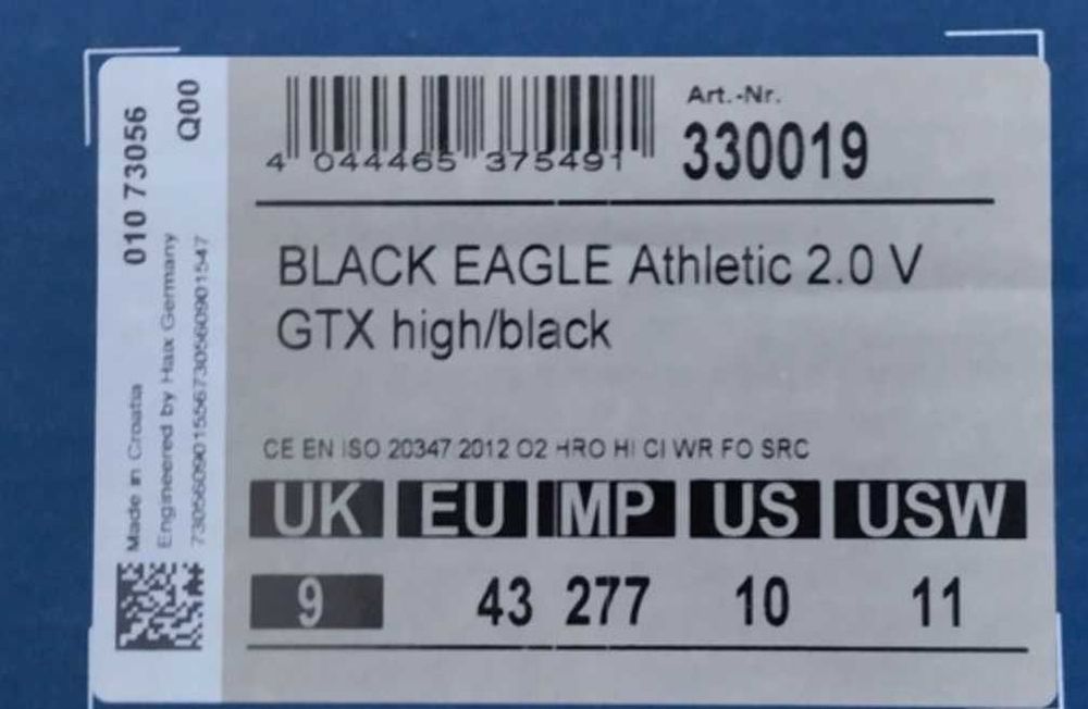 Botas haix black eagle athletic 2.0 v gtx gore-tex