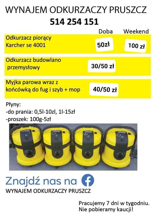 Odkurzacz piorący,przemysłowy karcher se 4001 wynajem nie puzzi 10