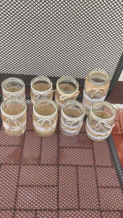 Słoiki, wazoniki boho na wesele, ślub