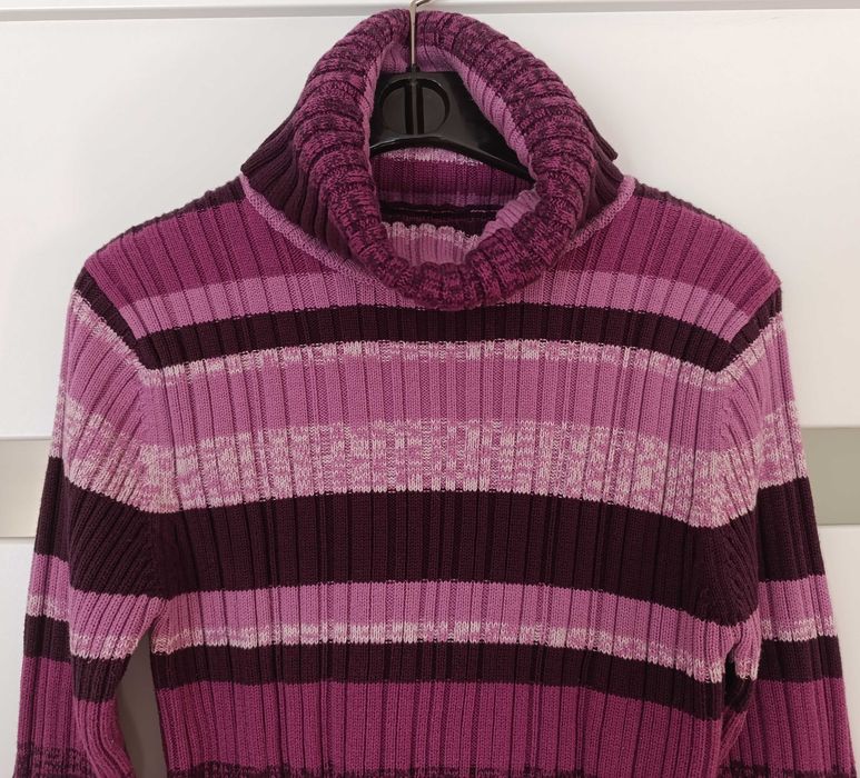 Esprit EDC dopasowany sweter golf paski M