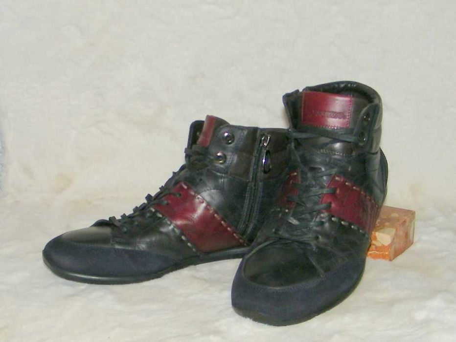 LA MARTINA Marino Bordeaux Sneakers - BUTY SKÓRA - rozm. 42 - JAK NOWE