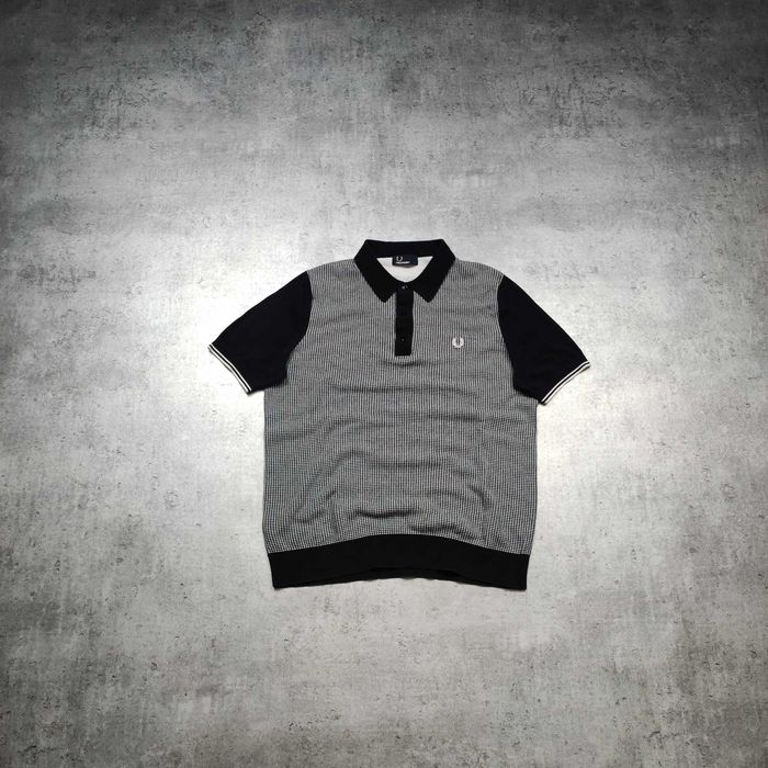 MĘSKA PREMIUM Elegancka Sweterkowa Koszulka Polo Fred Perry Bawełna