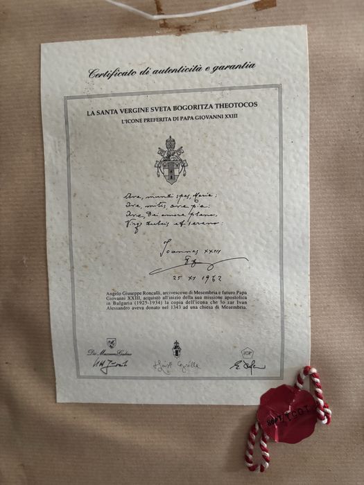 Icone Virgem Santa com garantia e certificado autenticidade