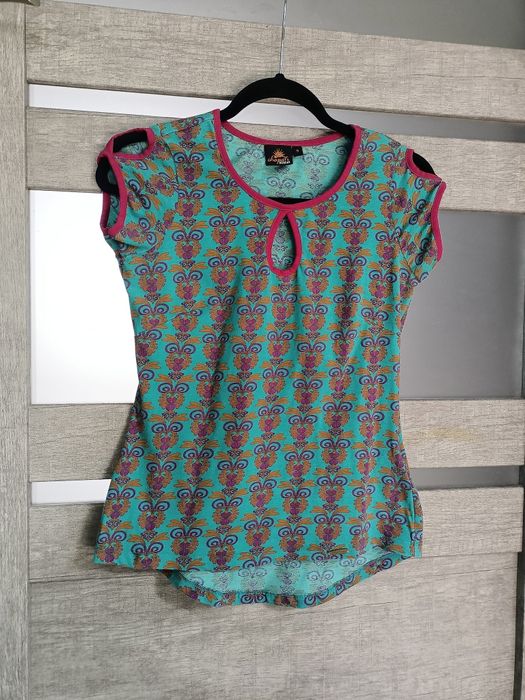 Organiczna bluzka top t-shirt Boho hippie etno