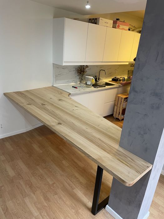 Tampo de cozinha de madeira maciça