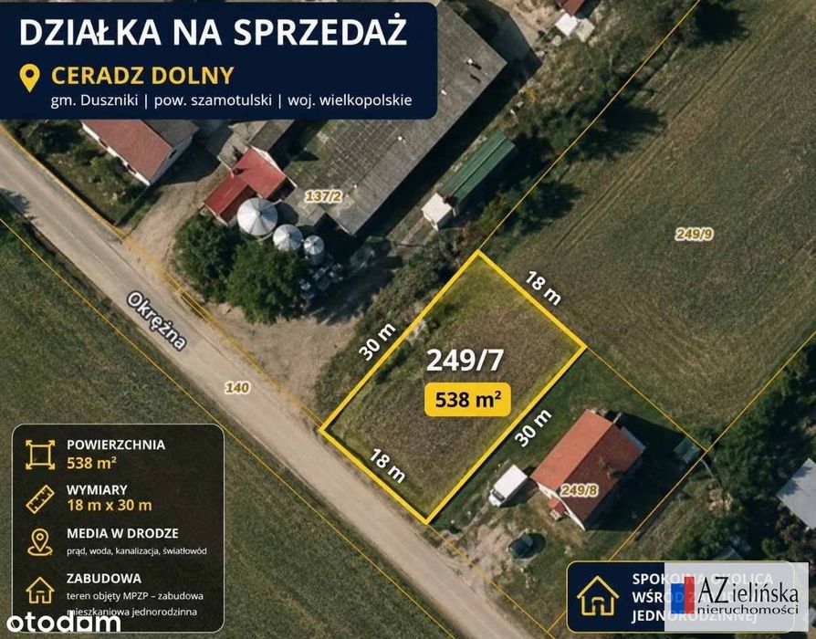 Działka budowlana 538 M kw z pozwoleniem na budowę