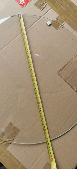 Blat szklany 54 cm, hartowane szkło, fazowane