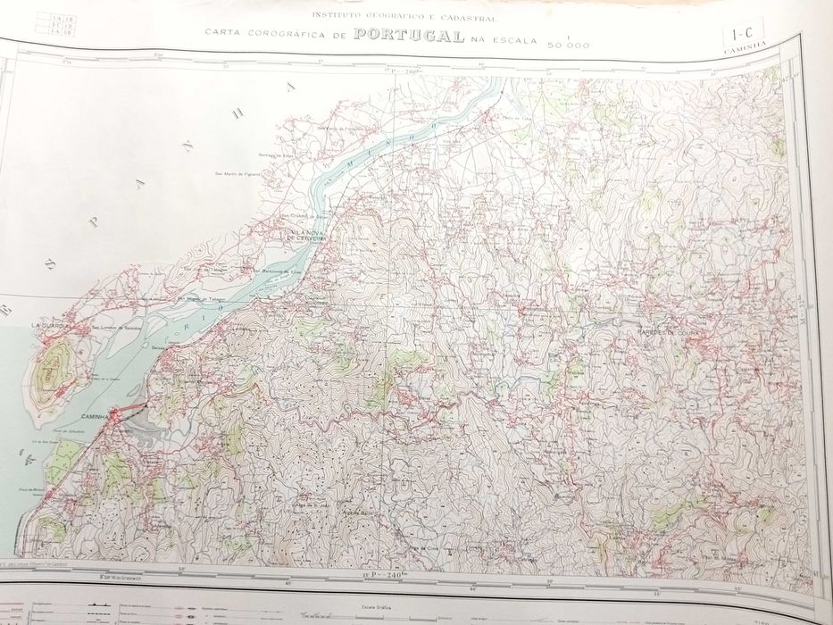 Carta Corografica - Caminha - Escala 1 / 50.000 - Ano 1957