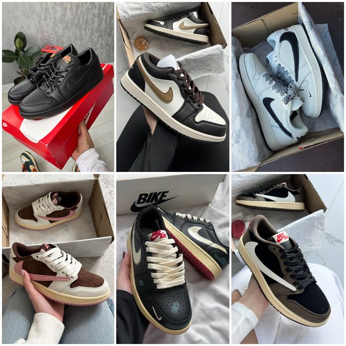 р36-45 Кросівки Nike Air Jordan 1 Retro Low Travis Scott