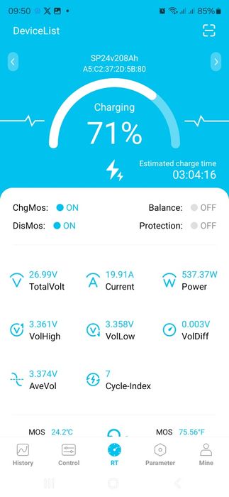 Акумулятор lipofe4 24V, 208Ah, 5 325Wh