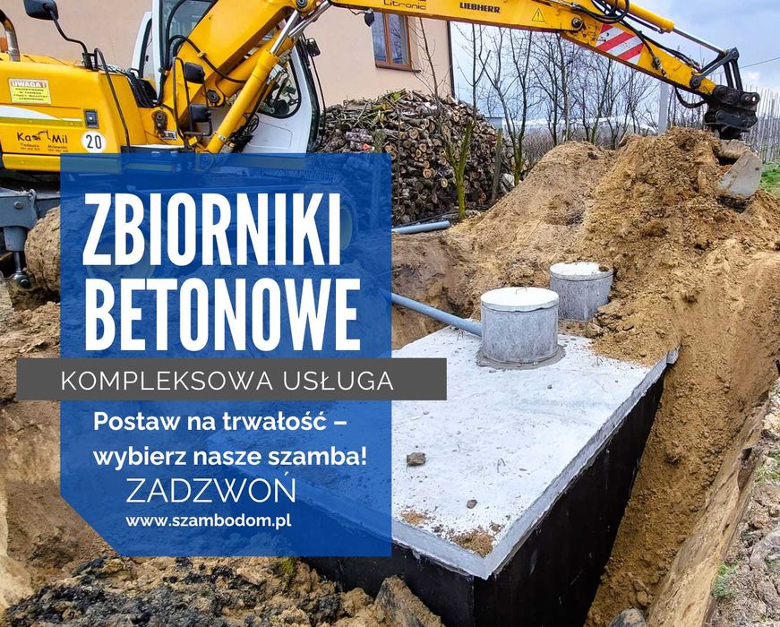 SZAMBO 8m3 zbiornik betonowy na deszczówkę tanio z wykopem 10m3