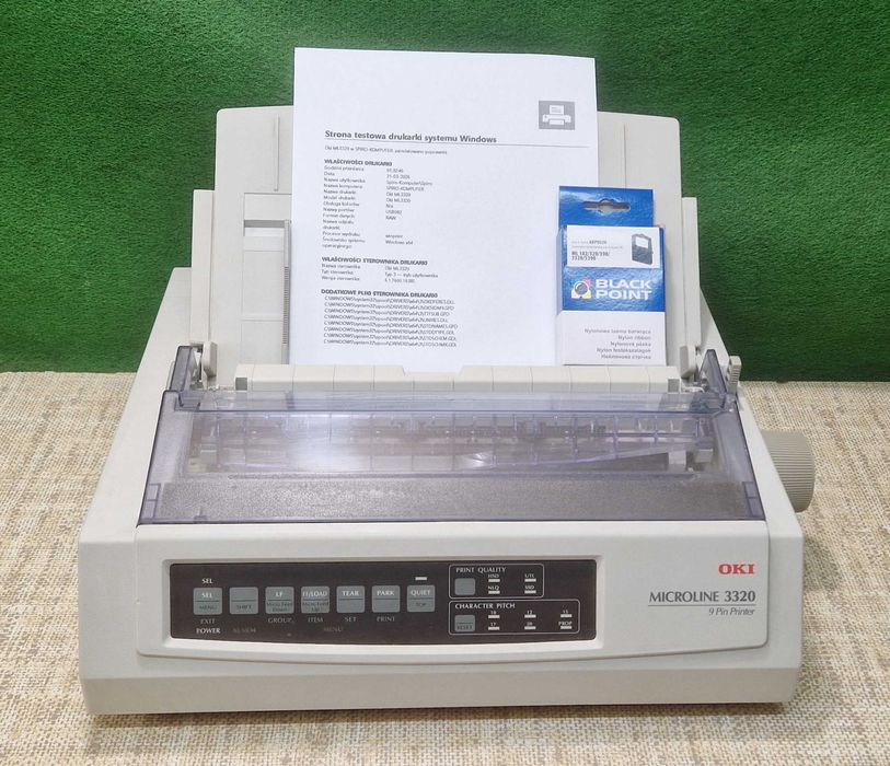 Drukarka igłowa OKI 3320 LPT USB po czyszczeniu i konserwacji + taśma