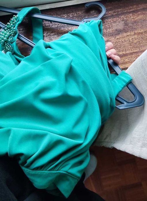 Vestido de gala turquesa