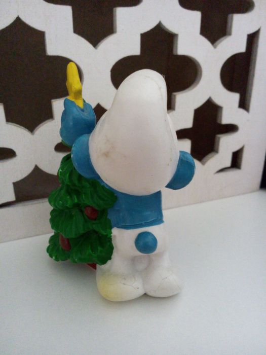 Estrumfe com árvore de Natal Smurf coleccionável 1981