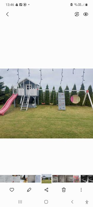 Plac zabaw drewniany dla dzieci domek