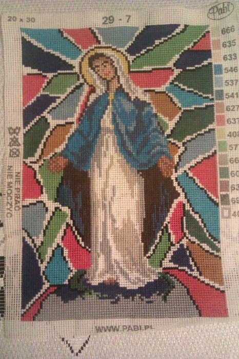 Obraz Matka Boska - haft krzyżykowy 20 x 30 cm