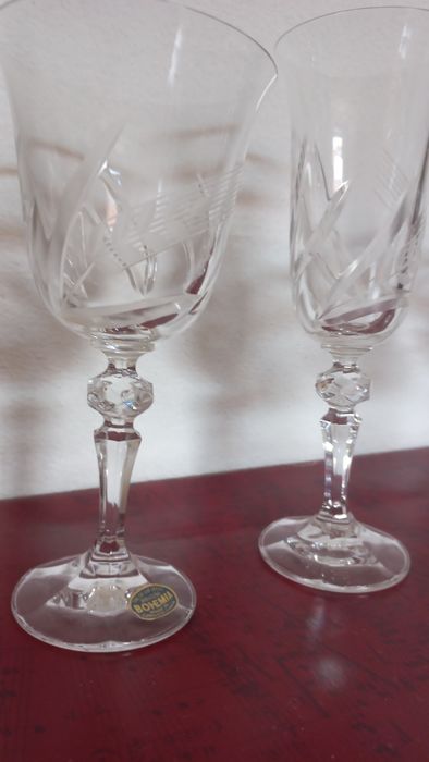 Serviço de Copos de Cristal da Boémia - Novo