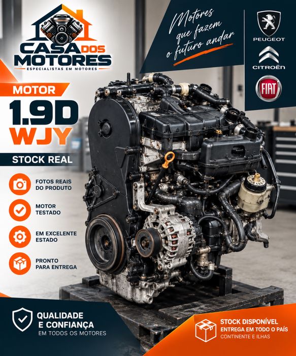 Motor 1.9D WJY Peugeot Citroën Fiat 12 Meses Garantia