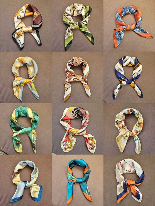 Uma variedade de lenços da moda