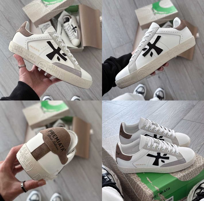 Жіночі кросівки Premiata Stevend 6660 White Black Beige 36-40 Новинка Осені!